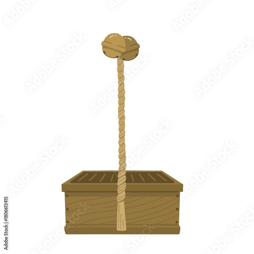 シンプルなお賽銭箱のイラスト