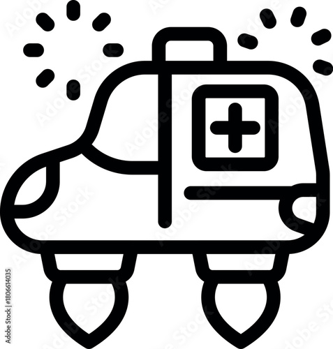 Innovative flying ambulance swiftly transporting patients in an emergency, showcasing advanced medical technology and rapid response capabilities