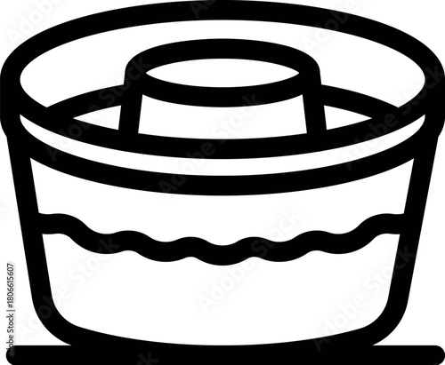 Container holding liquid with floating object inside, staying dry and unaffected