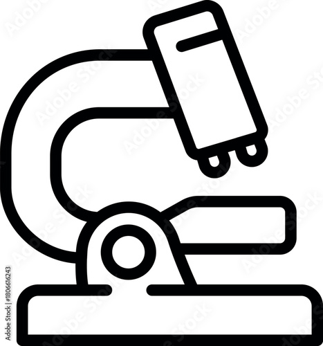 Simple microscope standing on laboratory table, ready for scientific research and analysis