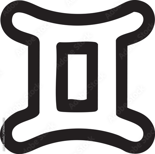 PrintGemini zodiac vector design for crafts and HTV cut files. Vector illustration of the Gemini zodiac symbol created in a clean graphic style ideal for Cricut, HTV, and craft projects. Print