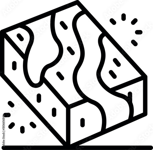 Polished piece of wood with epoxy resin filling the natural imperfections, creating a shiny surface