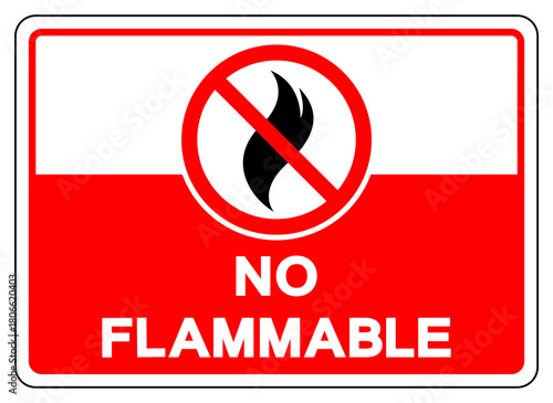 No Flammable Symbol Sign, Vector Illustration, Isolate On White Background Label.EPS10