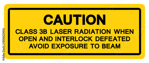 Caution Class 3B Laser Raidiation Symbol Sign,Vector Illustration, Isolate On White Background Label.EPS10