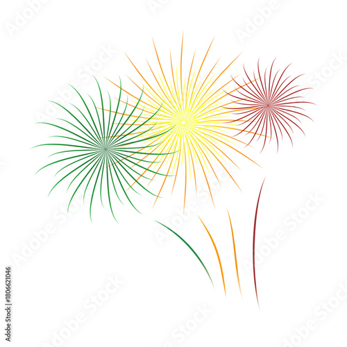 Vibrant Gradient Fireworks Illustration for Event Decoration.ai