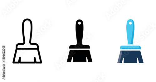 Three paintbrush icons: outline, solid, and color variations