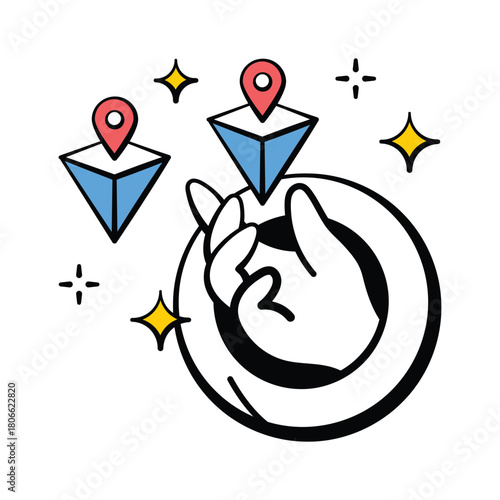 Interactive immersive technology icon for futuristic digital experiences.