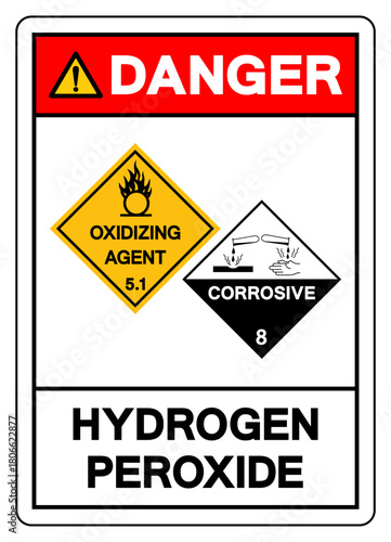 Danger Hydrogen Peroxide Symbol Sign, Vector Illustration, Isolate On White Background, Label.EPS10