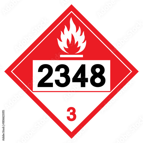 Flammable Liquid NOS UN2348 Symbol Sign, Vector Illustration, Isolate On White Background, Label.EPS10