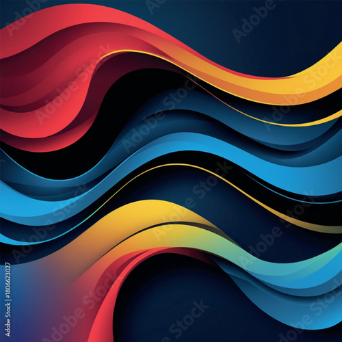 Vibrant Multicolor Wavy Abstract Background Design
