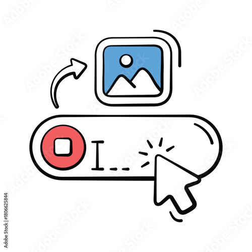 An eye catching doodle style icon of ai image generator tool