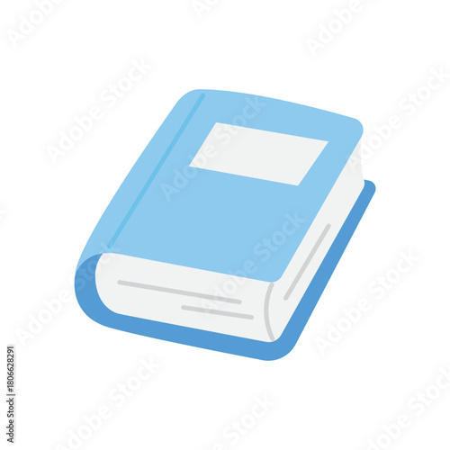 Light blue hardcover book suitable for book cover designs, educational materials, reading concept illustrations, and graphic design projects.