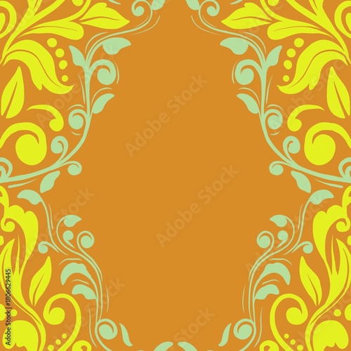 Damask Nature Pattern Background Illustration For Cover, Banner, Notes. Aesthetic Background. Damask Pattern Background. Seamless background. 