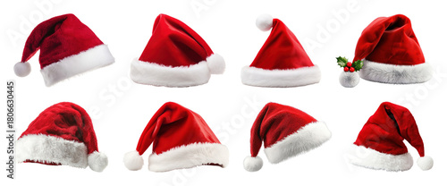 Wallpaper Mural PNG Variety of festive Santa hats, element set on transparent background Torontodigital.ca