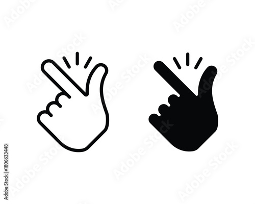 Easy icon vector. Finger snap icon. Snap of fingers gesture. Thumb click sign. Idea symbol. Easy to use icon. Vector illustration