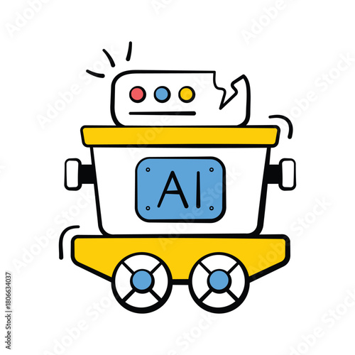 Latest hand drawn icon of data mining in trendy design style
