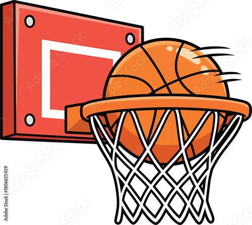 Basketball hoop vector illustration, Basketball icon, basketball ring logo, basketball hoop and net vector isolated on white background