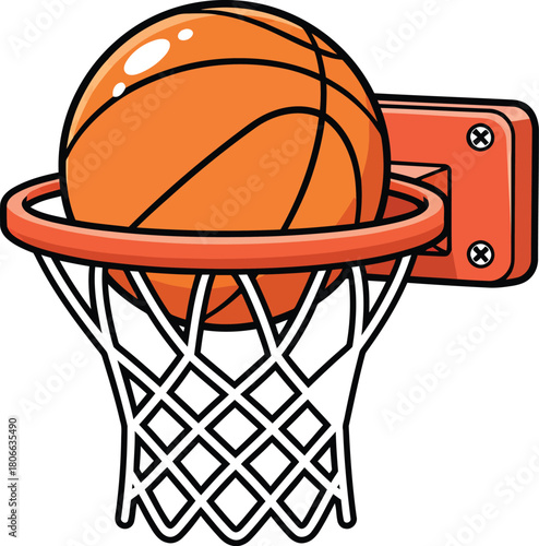 Basketball hoop vector illustration, Basketball icon, basketball ring logo, basketball hoop and net vector isolated on white background