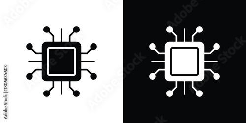 Microchip icon design concepts. Clipart design set