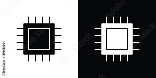 Microchip icon design concepts. Clipart design set