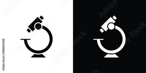 Microscope icon design concepts. Clipart design set