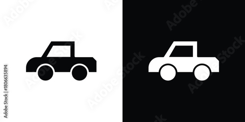 Monster truck icon design concepts. Clipart design set