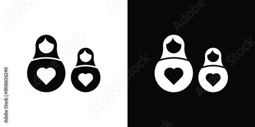 Nesting dolls icon design concepts. Clipart design set
