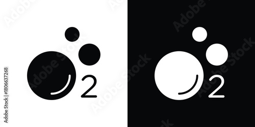Oxygen O2 icon design concepts. Clipart design set