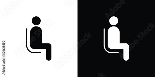 Person seat icon design concepts. Clipart design set