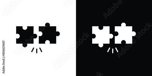 Puzzle pieces icon design concepts. Clipart design set