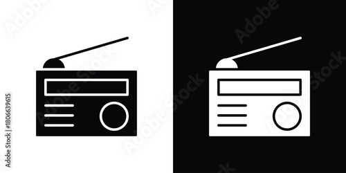Radio icon design concepts. Clipart design set