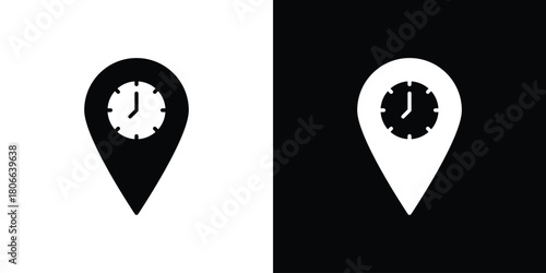 Real time location icon design concepts. Clipart design set