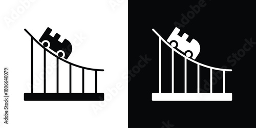 Roller coaster icon design concepts. Clipart design set
