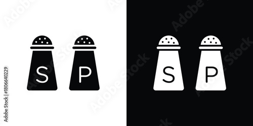 Salt pepper icon design concepts. Clipart design set