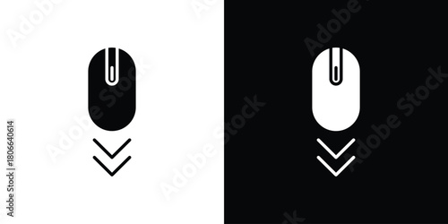 Scroll down computer mouse icon design concepts. Clipart design set