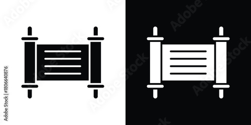 Scroll Torah icon design concepts. Clipart design set