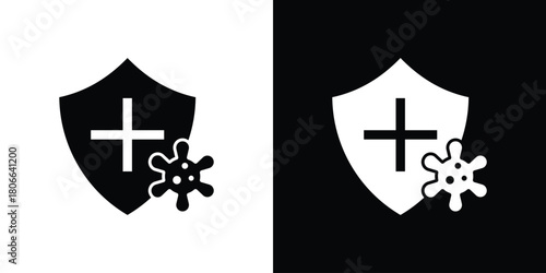 Shield virus icon design concepts. Clipart design set