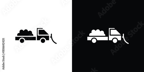 Snowplow icon design concepts. Clipart design set