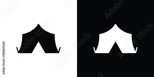 Tent icon design concepts. Clipart design set