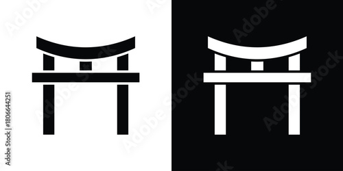 Torii gate icon design concepts. Clipart design set