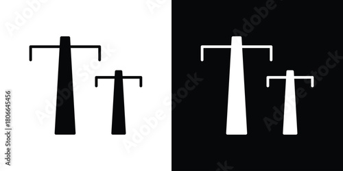 Utility pole icon design concepts. Clipart design set