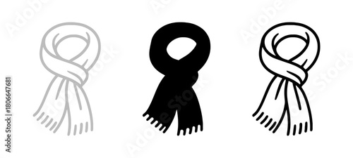 Collection of Scarves in Three Styles Against White Background