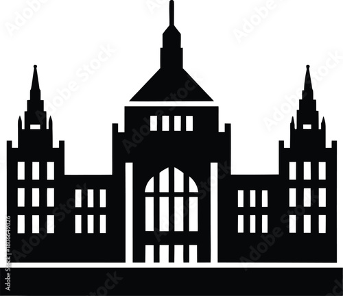 Parliament building silhouette icon for government and architecture