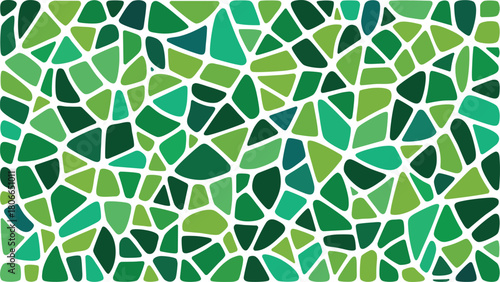 A seamless pattern of various green shades in abstract mosaic style