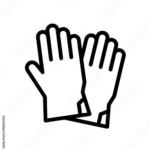 Work gloves icon in minimalist style on white background  