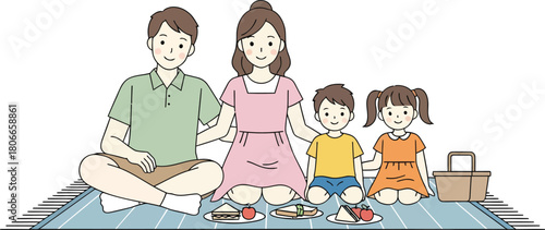 Delightful family bonding over a picnic lunch, creating happy memories and enjoying quality time together outdoors in a sunny, cheerful setting
