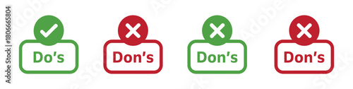 set Do's and don'ts sign icon. like and dislike symbol template design vector illustration	
