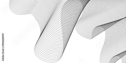 Black and white abstract background vector with textured cotton fabric lines pattern design closeup