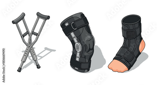 Medical crutches, knee and ankle braces: essential mobility aids