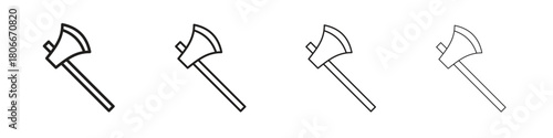 Axe icons. Simple solid style. thin stroke line icons